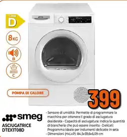 Ipercoop smeg ASCIUGATRICE DTEX1T08D offerta