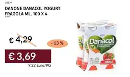 Prezzemolo e Vitale Danone danacol yogurt fragola offerta