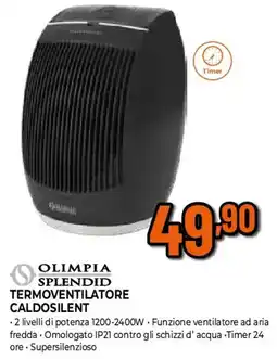 Ipercoop Olimpia splendid termoventilatore caldosilent offerta