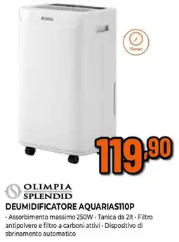 Ipercoop OLIMPIA SPLENDID DEUMIDIFICATORE AQUARIAS110P offerta