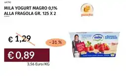 Prezzemolo e Vitale Mila yogurt magro 0,1% alla fragola offerta