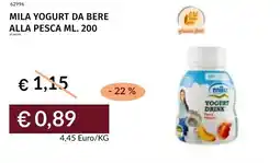Prezzemolo e Vitale Mila yogurt da bere alla pesca offerta