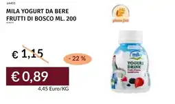 Prezzemolo e Vitale Mila yogurt da bere frutti di bosco offerta