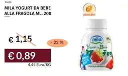 Prezzemolo e Vitale Mila yogurt da bere alla fragola offerta
