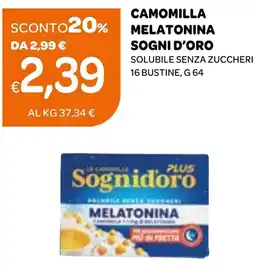 Ekom Camomilla melatonina sogni d'oro solubile senza zuccheri offerta