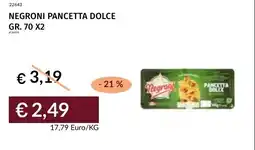 Prezzemolo e Vitale Negroni pancetta dolce offerta