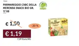 Prezzemolo e Vitale Parmareggio l'abc della merenda snack bio offerta