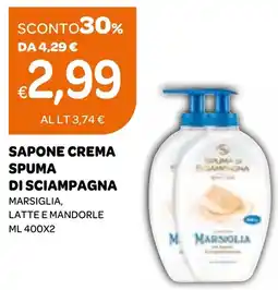 Ekom Sapone crema spuma di sciampagna marsiglia, latte e mandorle offerta