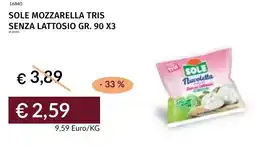Prezzemolo e Vitale Sole mozzarella tris senza lattosio offerta