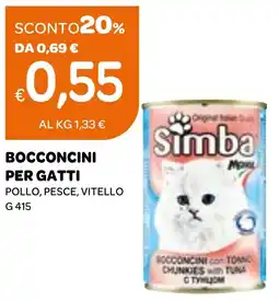 Ekom Simba bocconcini per gatti pollo, pesce, vitello offerta