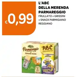 Ekom L'abc della merenda parmareggio frullato + grissini + snack parmigiano reggiano offerta