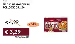 Prezzemolo e Vitale Findus bastoncini di pollo x10 offerta