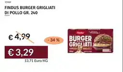 Prezzemolo e Vitale Findus burger grigliati di pollo offerta