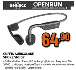 Extracoop CUFFIA AURICOLARE SHOKZ S661GY offerta