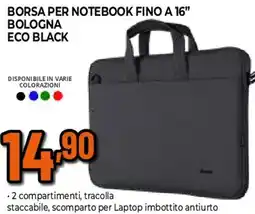 Extracoop Borsa per notebook fino a 16" bologna eco black offerta