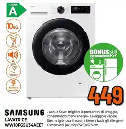 Extracoop SAMSUNG LAVATRICE WW10FG5U34EET offerta