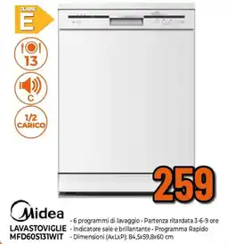 Extracoop Midea LAVASTOVIGLIE MFD60S131WIT offerta