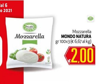 Maxi Supermercati Mondo Natura Mozzarella 100gr x 3 offerta