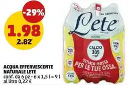 PENNY Acqua effervescente naturale LETE offerta