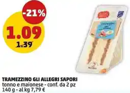 PENNY Tramezzino gli allegri sapori tonno e maionese offerta