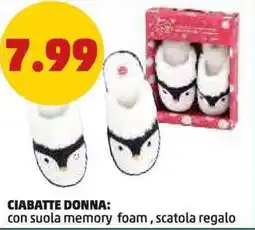 PENNY Ciabatte donna: con suola memory foam, scatola regalo offerta