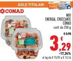 Conad Mix energia, croccante CONAD offerta