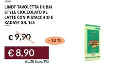 Prezzemolo e Vitale Lindt tavoletta dubai style cioccolato al latte con pistacchio e kadayf offerta