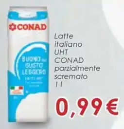 Conad Latte italiano UHT conad parzialmente scremato offerta