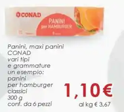 Conad Panini, maxi panini CONAD offerta