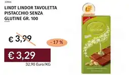 Prezzemolo e Vitale Lindt lindor tavoletta pistacchio senza glutine offerta