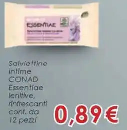 Conad Salviettine intime conad essentiae lenitive, rinfrescanti offerta