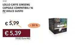 Prezzemolo e Vitale Lollo caffe ginseng capsule compatibili 16 pz dolce gusto offerta