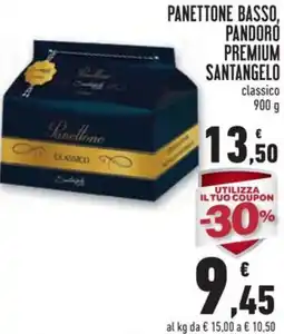 Conad Panettone basso, pandoro premium santangelo classico offerta