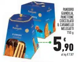 Conad Pandoro gianduja, panettone cioccolato & caramello MELEGATTI offerta
