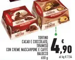 Conad Tortino cacao e cioccolato, tiramisu con creme mascarpone e caffè BALOCCO offerta