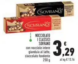 Conad Nocciolato i classici sovrano con nocciole intere gianduia al latte, cioccolato fondente offerta