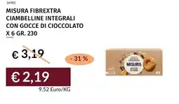 Prezzemolo e Vitale Misura fibrextra ciambelline integrali con gocce di cioccolato offerta