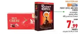 Conad Pocket coffee, mon cheri FERRERO offerta