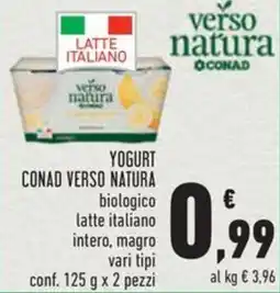 Conad Yogurt conad verso natura biologico latte italiano intero, magro offerta