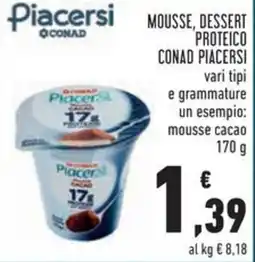 Conad Mousse, dessert proteico CONAD PIACERSI offerta