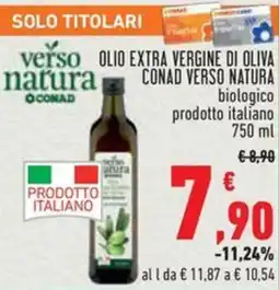 Conad Olio extra vergine di oliva conad verso natura biologico offerta