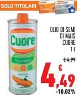 Conad Olio di semi di mais CUORE offerta