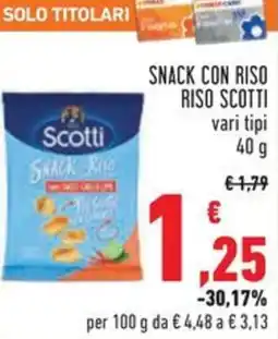 Conad Snack con riso riso SCOTTI offerta