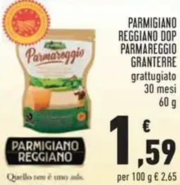 Conad Parmigiano reggiano parmigiano reggiano dop parmareggio granterre grattugiato offerta