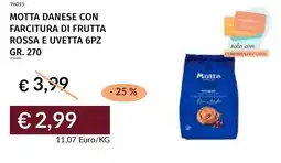 Prezzemolo e Vitale Motta danese con farcitura di frutta rossa e uvetta 6pz offerta