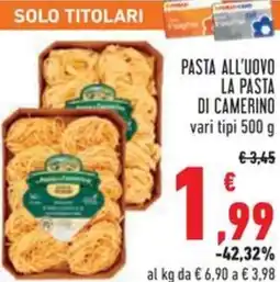 Conad Pasta all'uovo la pasta di camerino offerta