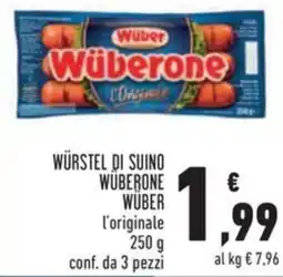 Conad Würstel di suino wüberone wüber l'originale offerta