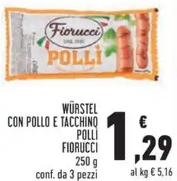 Conad Würstel con pollo e tacchino polli̇ FIORUCCI offerta