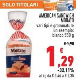 Conad American sandwich MORATO offerta