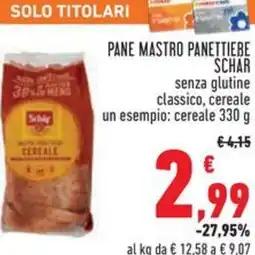 Conad Pane mastro panettiere schar senza glutine classico, cereale offerta